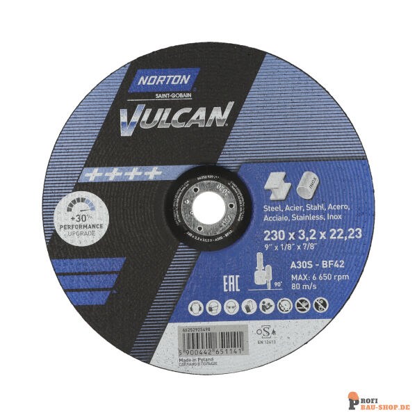 nortonschleifmittel/NORTON_schleifmittel_66252925498 Norton Vulcan Inox Cutting Disc 230x3.2x22.2 GRIT 30_134180